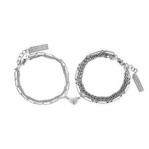 Killwinner Couple Gift Double Layer Fashion Lovers Wear Street Style Magnet 2PCS Unisex Friendship Bracelets