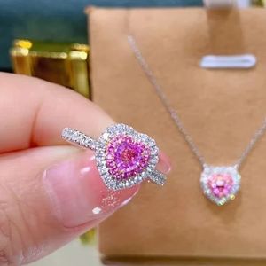 Bague en or 18 carats Xinfly avec diamant naturel de 0,31 ct et saphir rose de 0,40 ct, en forme de cœur, Au750, bijoux de mariage et de fiançailles, tendance et élégante - Product Image 1