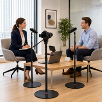 Support de lumière monopode à base ronde de 2,1 m, trépied en aluminium réglable en hauteur de 83 pouces, support de microphone au sol, capacité de charge de 20 kg