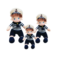 Boneka Kain Plush Seragam Pelaut Lembut Bordir Logo Kustom Anak Laki-laki Perempuan Boneka Kain Isi Dakron Souvenir Turis Hadiah