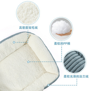 Pet <b>Bed</b> For <b>Dogs</b> Square Soft Warm Winter <b>Bed</b> For <b>Small</b> Medium Sized <b>Dogs</b> All Seasons Use Gray Blue Brown Color - Product Image 3