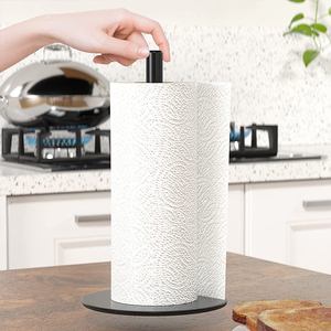 Porte-rouleau de papier noir sur pied pour comptoir de cuisine - Product Image 1