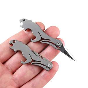 Llavero Plegable de Alta Calidad TC4, Cuchillo de Bolsillo con Mango de Tigre y Leopardo, EDC, Peso Ligero, Alta Calidad, con Abridor de Botellas, 1 Unidad, 2 Unidades - Product Image 1