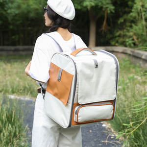 Sac à roulettes de grande capacité pour animaux de compagnie à deux chats sac à dos respirant pliable en nylon et Oxford à <span class=keywords><strong>fermeture</strong></span> éclair - Product Image 3