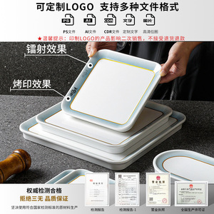 Xiangyuan <b>melamine</b> tableware <b>plates</b> for restaurants, hot pot, barbecue, and sushi; rectangular imitation porcelain <b>plates</b> for - Product Image 4
