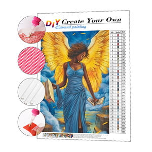 Pintura <span class=keywords><strong>de</strong></span> diamantes 5d retrato <span class=keywords><strong>de</strong></span> mujer africana con alas pintura <span class=keywords><strong>de</strong></span> diamantes <span class=keywords><strong>de</strong></span> pelusa corta <span class=keywords><strong>de</strong></span> gama alta - Product Image 1