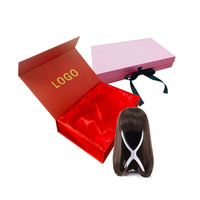 Boîte cadeau magnétique haut de gamme en carton blanc avec ruban, logo personnalisé, imperméable, pour emballage de perruques et extensions capillaires