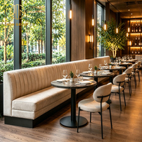 Meubles d'hôtel modernes Ron Group, ensemble de restaurant personnalisé, table ronde en marbre, banquette en cuir, chaise ergonomique rembourrée