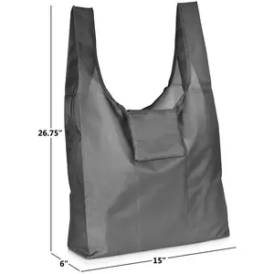 Custom Light gewicht Starke Reusable & waschbar Ripstop Polyester Nylon Einkauf tote Tasche Gefaltet in Seine Eigene Tasche