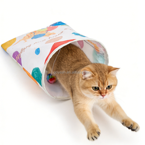 Tunnel pour chat en <span class=keywords><strong>papier</strong></span> froissé, sac interactif pour jeu autonome, cachette pour chat, tunnel-lit avec balle suspendue - Product Image 5