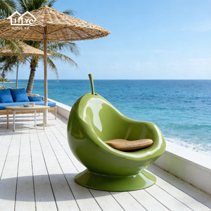 Silla de Diseño Personalizada de Fábrica, Silla de Salón con Forma de <span class=keywords><strong>Pera</strong></span> para Hotel, Resort, Piscina, Balcón, Patio, Decoración de Exteriores - Product Image 1