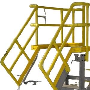 Plataforma de trabajo de rejilla FRP con pasamanos - Product Image 4