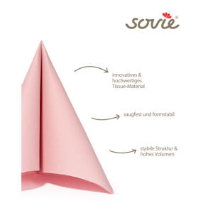 Servilletas Uni Rosa antiguo 40x40 cm 1/4-Fold de Softpoint - Product Image 1