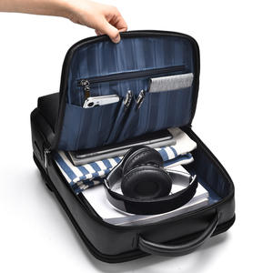 Custom Luxury Men's <b>Backpack</b> Custom <b>Black</b> Pu <b>Leather</b> Waterproof Portable Polyester Work Travel - Product Image 5