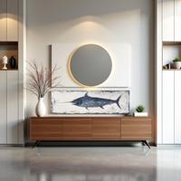 Peinture sur toile d'art mural classique Yihui Arts, thème poisson thon, animaux, à l'huile et acrylique, faite à la main, vente en gros