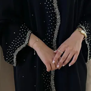 borka muslimische abaya damen dubai eid gebet ramadan perlenblume pailletten stickerei nida neuer sommer abaya für frauen dubai