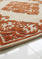 Tapis oriental en laine tufté à la main, beige brun, motif floral, tapis de salon, décoration de chambre à coucher de luxe