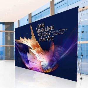 Support d'affichage pop-up en alliage d'aluminium 3*3, diverses proportions, style moderne, design défilant, impression par transfert thermique pour l'affichage - Product Image 2