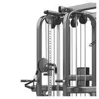 Station de musculation commerciale 4 postes, équipement de fitness multifonctionnel Jungle avec Lat Pulldown/Rameur/Entraînement par câble