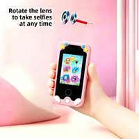 Lindo Teléfono Celular Electrónico para Niños, Juguete para Niños Pequeños, Teléfono Inteligente con Almacenamiento Interno, Regalos de Cumpleaños para Niños de 3 a 12 Años