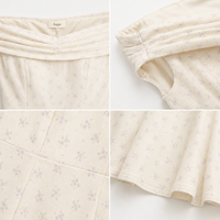 Robe Courte Plissée Évasée en Coton à Épaules Dénudées à Motifs Floraux pour Femme, Personnalisable (OEM/ODM) avec Marque Privée - Anjie