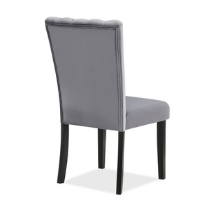 Ensemble de 2 chaises latérales Marcus 20, chaises de salle à manger rembourrées en tissu, style transitionnel, pour la maison, le bureau, la salle à manger, noir, gris - Product Image 6