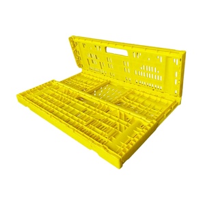 Pallet Packaging Storage Crates Wood Look Plastic Foldable Wooden Stackable Collapsible Hand Fruit Vegetable Pp Folding Mesh HZL