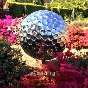 Escultura Moderna de Gran Tamaño para Exteriores, Estatua Abstracta de Pelota de Golf Grande de Acero Inoxidable - Product Image 2