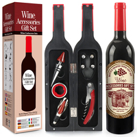 WELLFLYER WK-070 Tire-bouchon à vin 5 Pcs Set Bottle & Wine Glass Shape Box Kits Customizable Logo Stainless Bottle Opener