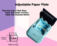 Mini impresora térmica portátil de 58mm, etiqueta móvil de recibo pequeño, pegatina de matriz de puntos de código de barras, impresora POS, impresora de facturas