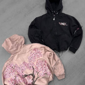 Sweat à capuche pour homme, coupe ample, à manches longues, avec broderie florale 3D de luxe, épaules tombantes, 450 g/m², noir délavé à l'acide - Product Image 2