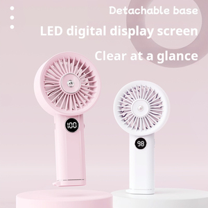 Ventilateur portable multifonction miniature à 5 vitesses, batterie rechargeable, support de base pour utilisation en voiture, accessoire de bureau pour les étudiants - Product Image 3