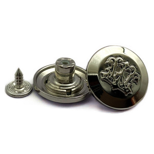 Bottoni in Metallo Dorato e Argento con Motivi Decorativi Antichi da 9MM, 10MM, 12MM, 14MM, 15MM per Jeans - Product Image 2