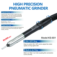 Kit de meuleuse pneumatique micro 60 000 tr/min haute vitesse avec jeu de pinces de serrage 0,8-3,175 mm pour le meulage de précision