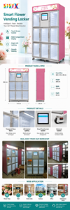 Distributeur automatique de fleurs réfrigéré commercial avec accepteur de pièces et de billets, système de refroidissement, pour centre commercial intérieur - Product Image 3
