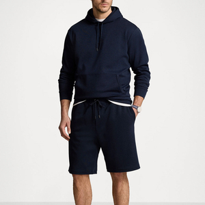 ชุดเซ็ตฮู้ดดี้แขนยาวและกางเกงขาสั้นสำหรับผู้ชาย สไตล์ฤดูหนาว ขายดี สีพื้น ดีไซน์สั่งทำได้ - Product Image 2