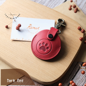 Porte-clés GSC avec empreintes de pattes d'animaux, étui rond pour clés, pendentif, porte-clés durable en cuir PU - Product Image 3