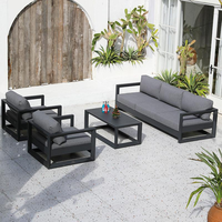 Ensemble de canapés d'extérieur en aluminium durable, table basse de jardin moderne, canapé de patio en métal