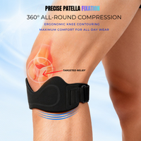 Penyangga Lutut Olahraga Adjustable Grosir, Bahan Neoprena Bernapas, untuk Mendukung Tendon Patela saat Berlari dan Melompat