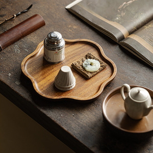 Walnut Wood <b>Tea</b> <b>Tray</b> Solid Wood Multifunctional Serving <b>Tray</b> For <b>Tea</b> And Snacks - Product Image 5