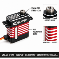 Servomoteur d'hélicoptère XQ-POWER XQ-S2007D 7KG Micro Servo Numérique Sans Noyau Boîtier en Aluminium Étanche HV Pièces d'hélicoptère RC OEM