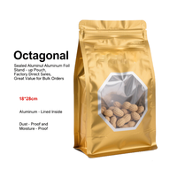 Sac d'emballage vertical à fond carré en PE recyclable avec poignée de longueur de main pour aliments, fruits secs, papier kraft personnalisé
