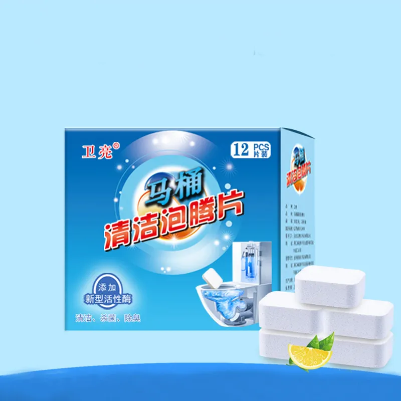 12pcs Home Toilet Cleaner Ball Powerful Automatic Flush Toilet Bowl Deodorizer For Bathroom Cleaning Effervescent Tablets
