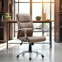 Fauteuil de bureau pivotant en cuir de luxe Boss en cuir pour massage ergonomique.