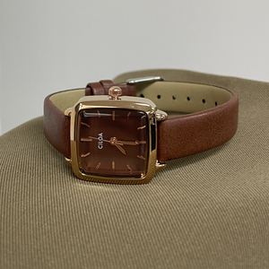 Montre marron CILOA pour femme, cadeau de luxe carré, nouvelle mode 2026, petite et raffinée, marque authentique, montre à quartz étanche - Product Image 1