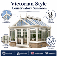 Verrière de jardin en aluminium de style victorien, serre en verre, véranda extérieure, 4 saisons, double vitrage Low-E, sur mesure, OEM