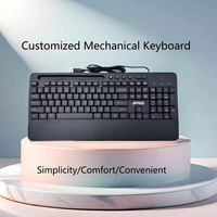 Clavier filaire ergonomique noir pleine taille avec repose-poignets, support de téléphone et touches multimédias K27 – Prix usine