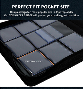 Y Y Personnalisable PU Leather Trading Card Binder Portable Toploader Card Album Collection Holder pour échanger des photos - Product Image 3
