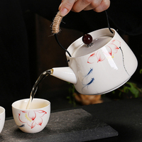 Teko keramik 280ml desain klasik dengan Filter ketel kopi ramah lingkungan Set pembuat teh Kung Fu dengan hadiah