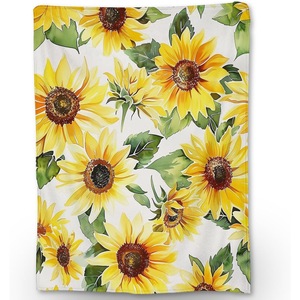Sunflower Flannel <b>Blanket</b> Throw <b>Blanket</b> Nap <b>Blanket</b> Skin Friendly Reversible for Home Office Nap Custom Print Wholesale - Product Image 5